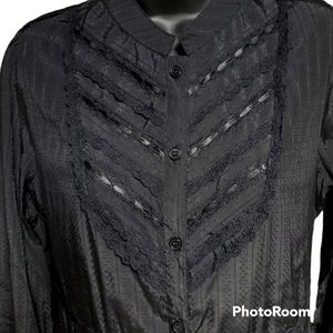 Salt & Pepper brand juniors size Large black button front dress